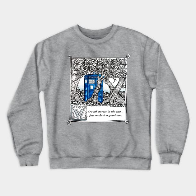 We are all stories in the end Crewneck Sweatshirt by selandrian